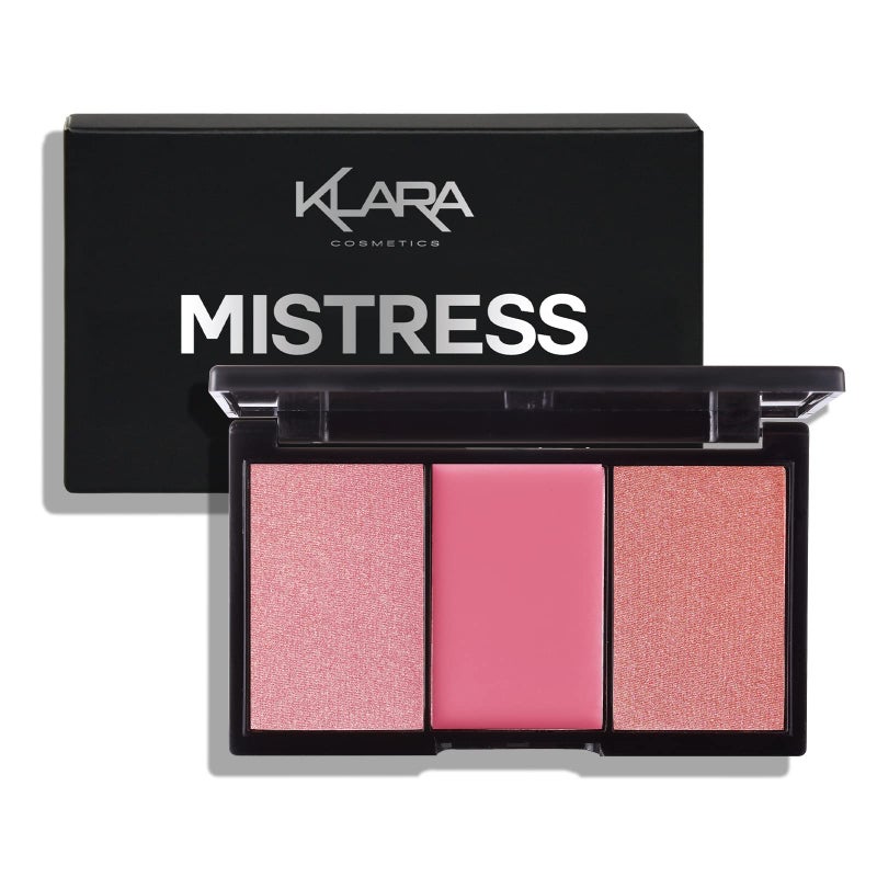 Klara Cosmetics باليت كلاس كوزمتيكس للكونتور والبرونز والبلشر والهايلايت - باليت مكياج مع لمسة مطفية وبراقة - باليت مكياج للوجه - ميسترس - 0.35 أونصة - Image 1